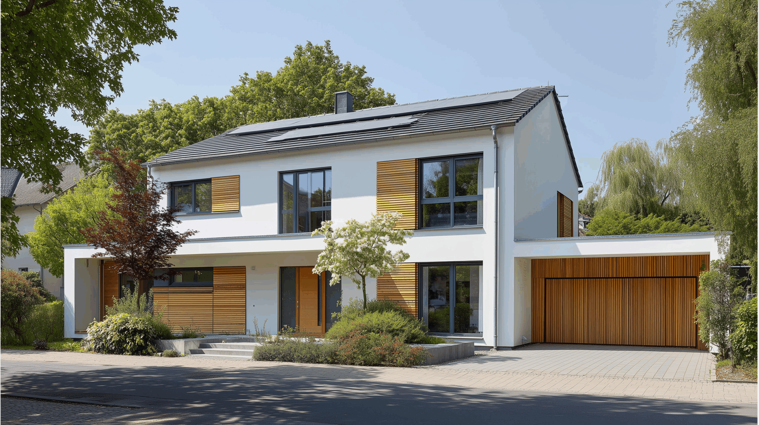 nergieeffizientes Einfamilienhaus mit moderner Holzfassade und großen Fenstern – Ingenieurbüro Schmidt, Energieberatung Köln